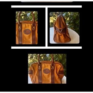 Women's Two-Tone Tan & Brown Leather Tote